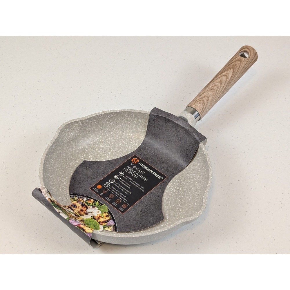 MasterClass 8" Nonstick Frying Pan Skillet Beige Premium Cookware New